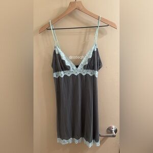 Honeydew Intimidates Seethrough Grey Sexy Nightdress Light Blue lacing #Lingerie